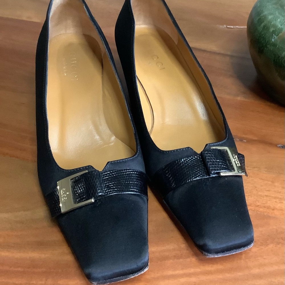 Gucci Black Pony Hair Pumps